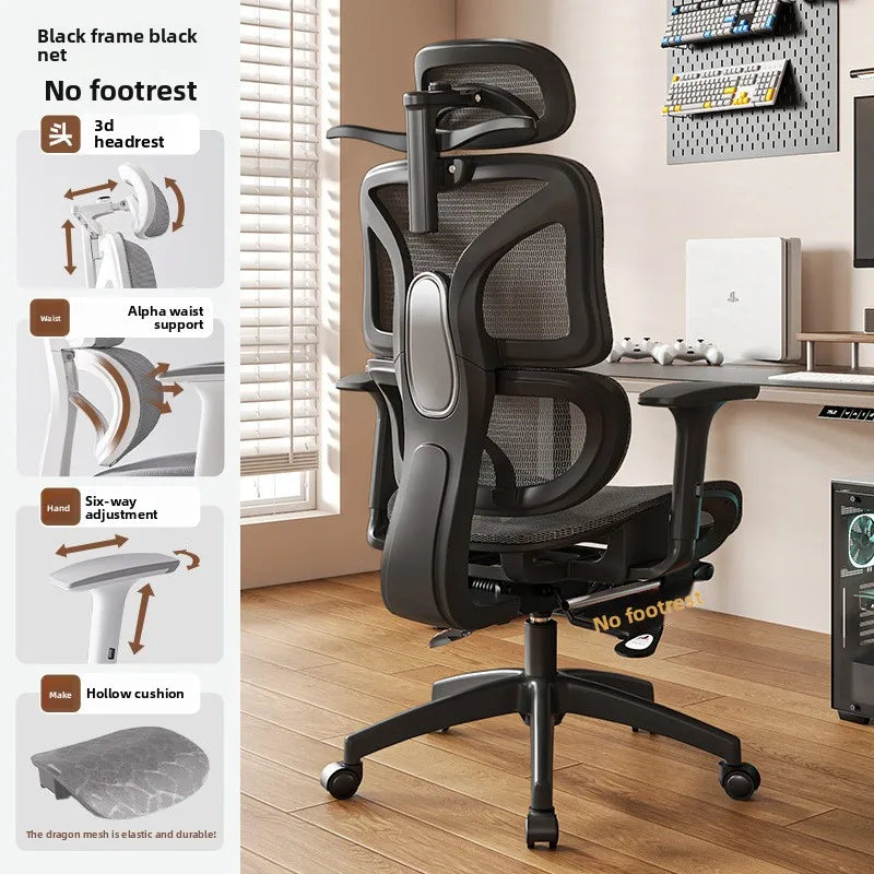 UVR Ergonomic Gaming Chair Office Chair with Reclining Function, Adjustable Computer Chair with Armrests, Comfortable Executive Chair for Home & Work