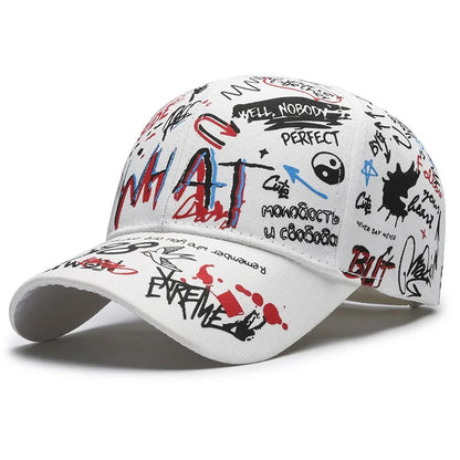 Cappellino da baseball unisex in cotone con graffiti, stampa snapback hip hop alla moda per donna e uomo