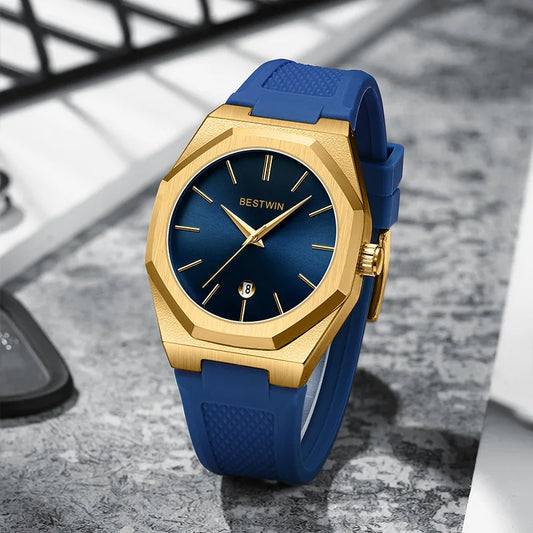 Men’s Luxury Sport Quartz Watch  Silicone Strap, Date Display & Waterproof Design