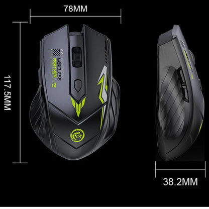 Wireless Gaming Mouse 2.4G Bluetooth Rechargeable Silent Mouse, Dual Mode Wireless Gaming Mouse with 6 Buttons, Adjustable DPI, Ergonomic Mouse for PC, Laptop & Mac