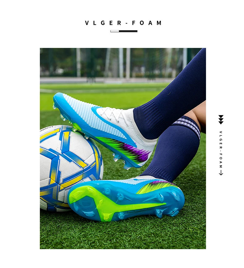 New Men Football Boots Shoes Soccer Match Training Soccer Shoes Non-Slip Cleats Long Spikes FG Ultralight Outdoor Drop Shipping
