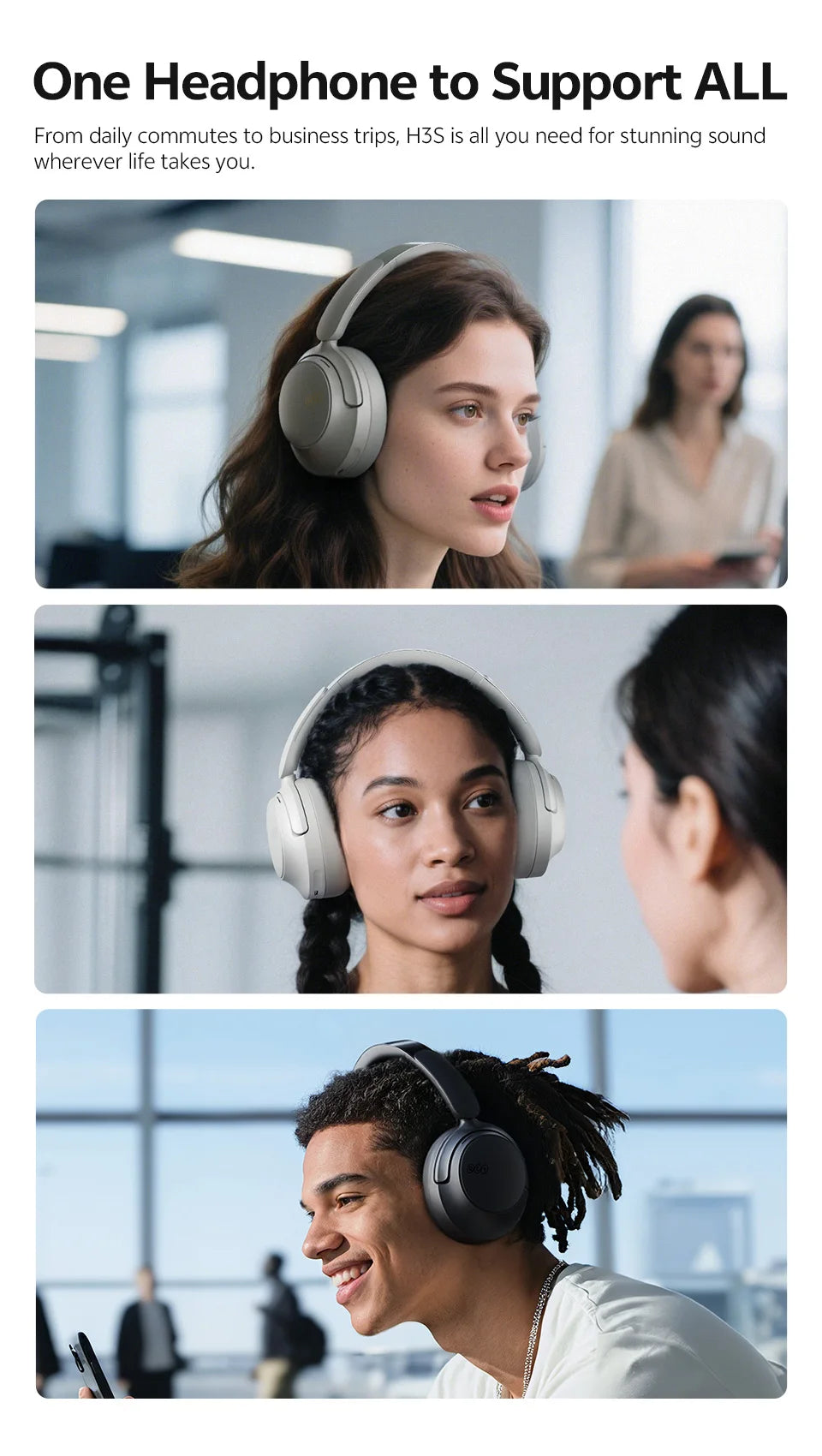 QCY H3S – Adaptiver ANC-Over-Ear-Bluetooth 6.0-Kopfhörer mit -56dB – Hi-Res LDAC Wireless-Headset, 102H Akku, räumlicher Klang mit Dual-Treiber