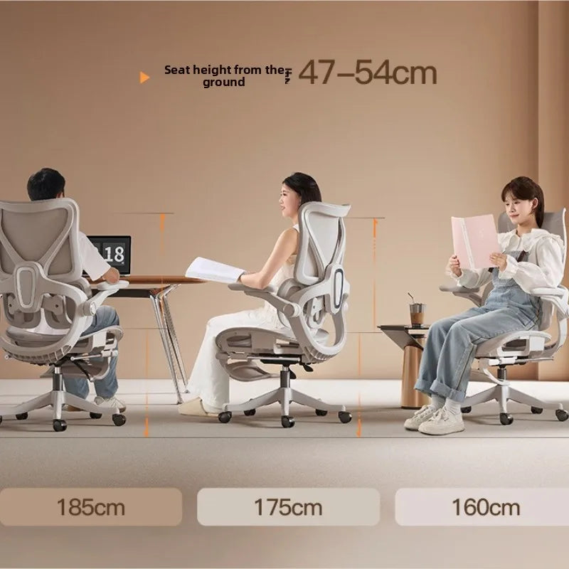 Ergonomic Office Chair with Floating Wing Lumbar Support, Adjustable Height Mesh Computer Chair, Swivel Rolling Office Chair for Home, Gaming & Office