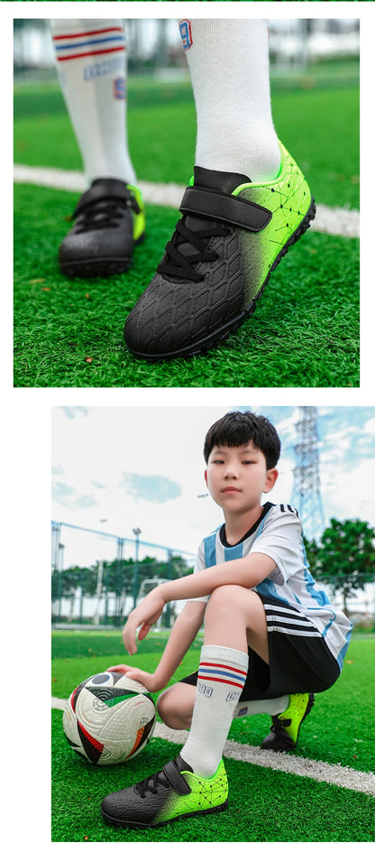 New Men Soccer Shoes Girls Cleats Outdoor Match Training Sport Football Boots Long Spikes Comfortable Breathable Boys Non Slip
