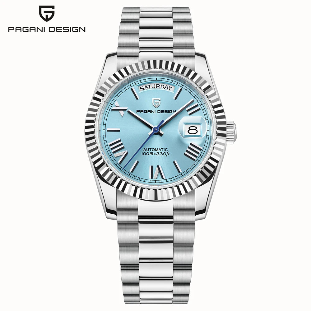 PAGANI DESIGN Luxury Men Watch Sapphire mirror Luminous Stainless Steel Watch Week Date Mechanical Waterproof ST16 Man watch
