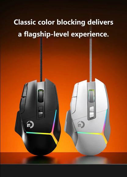 Wireless Gaming Mouse Bluetooth Rechargeable RGB Gaming Mouse with Optical Sensor, Programmable Wireless Gaming Mouse for Windows, Wired & Tri-Mode