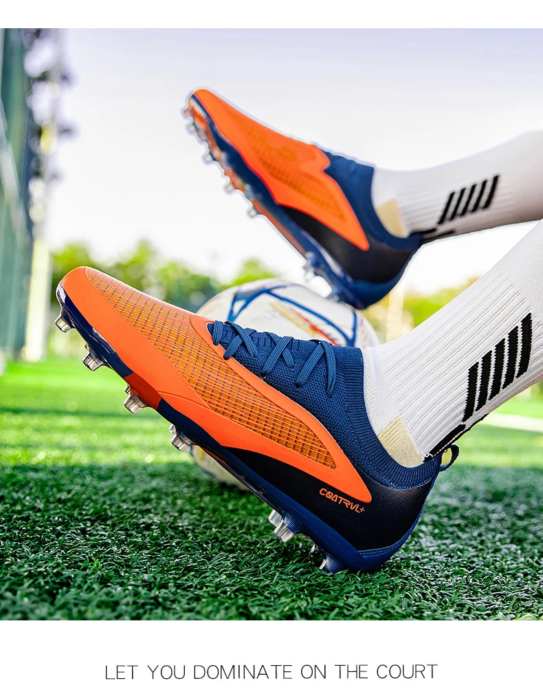 New Men Football Boots Non Slip Soccer Shoes Sport Outdoor Cleats Breathable Adult Long Spikes Training Boys Match Comfortable