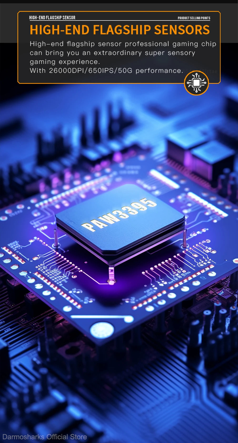 Ratón gaming Darmoshark M3Pro 2.4G BT inalámbrico trimodo con sensor PAW3395 N52840, 26000DPI, para manos grandes, controlador macro para gaming