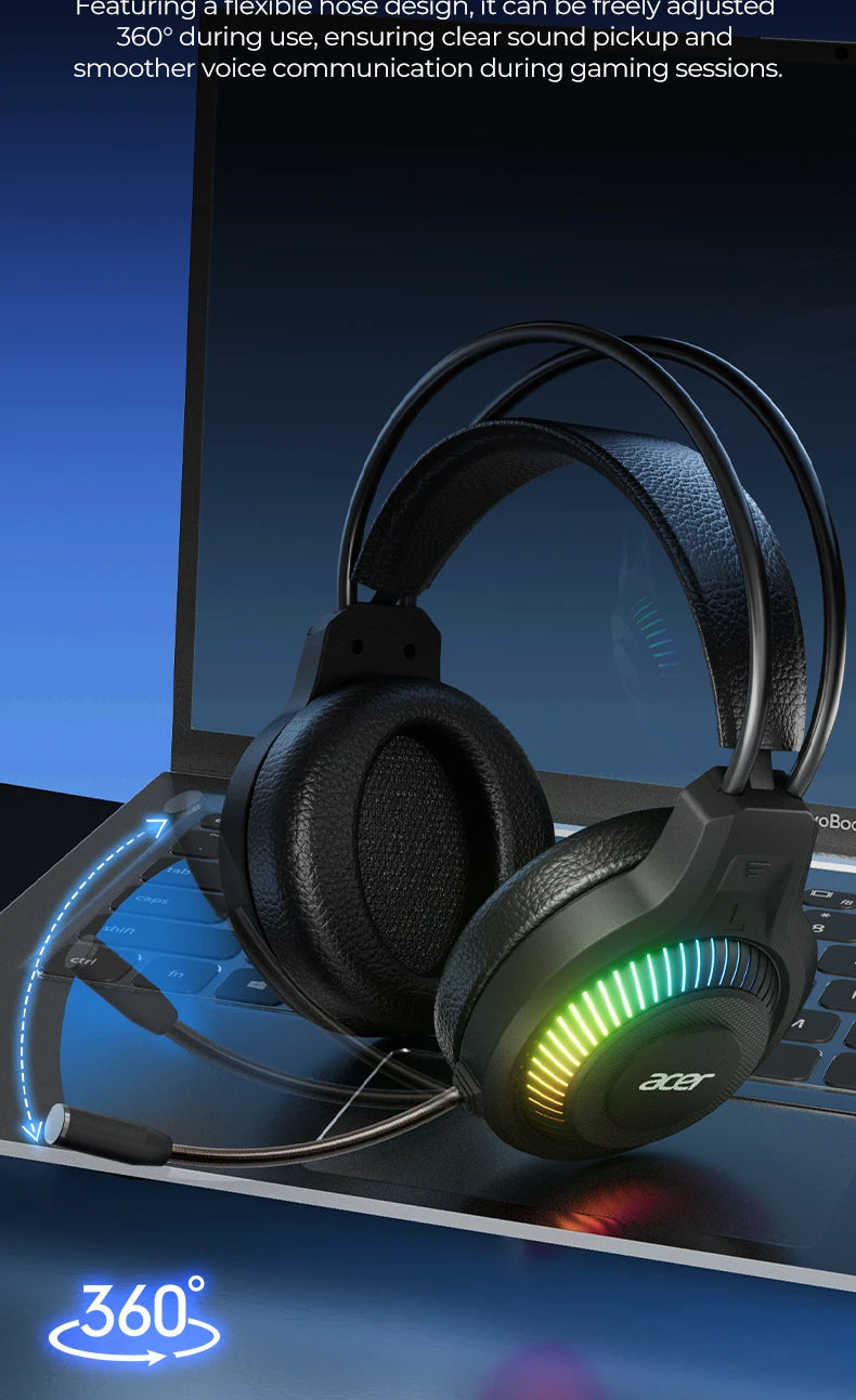 RGB Wired Gaming Earphones with Mic – Low Latency Surround Sound RGB Cool Lighting Gaming Headset with Noise Isolation & Comfort Fit