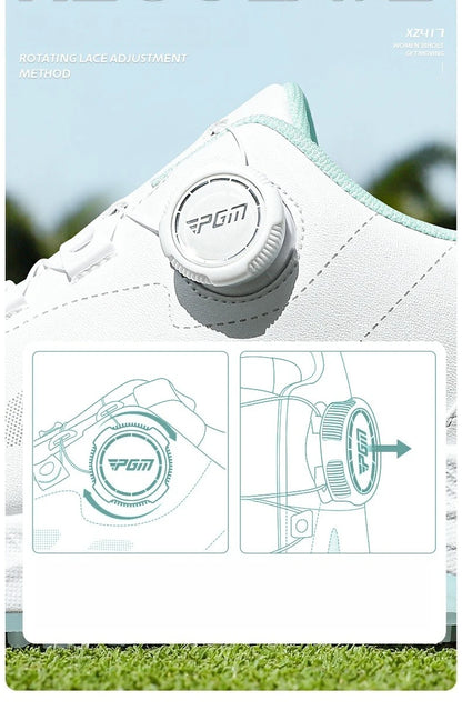 PGM Women Golf Shoes Summer Breathable Knob Shoelaces Height Increase Anti Slip Korean Outdoor Sports Sneakers XZ417