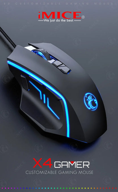 USB Wired Gaming Mouse RGB Backlit High Precision Optical Mouse, 8-Button 7200 DPI Gaming Mouse for PC, Laptop, Office & Home