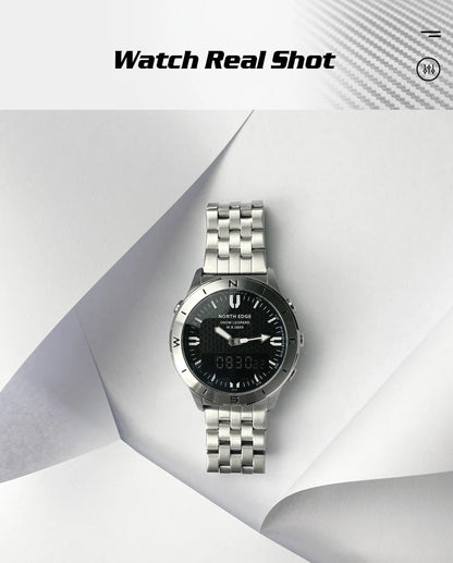 NORTH EDGE Men's Sports Digital Watches Business Luxury Watch For Men Waterproof 50M Altimeter Barometer Compass Luminous Clock