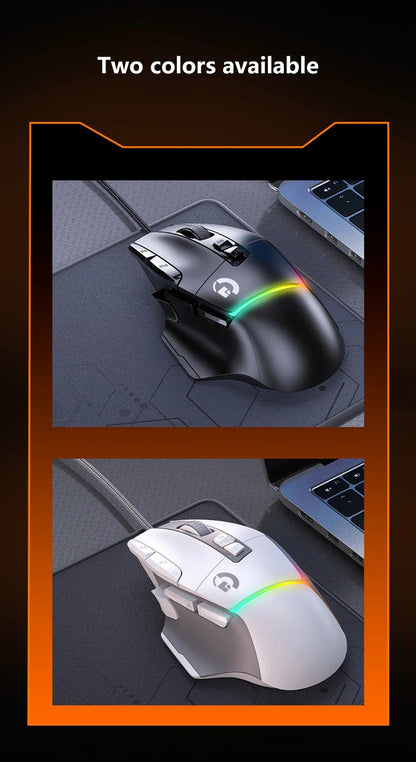 Wireless Gaming Mouse Bluetooth Rechargeable RGB Gaming Mouse with Optical Sensor, Programmable Wireless Gaming Mouse for Windows, Wired & Tri-Mode