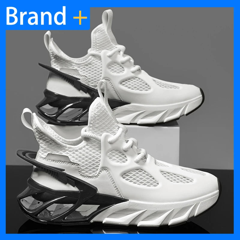 Mens Sports Shoes New Mesh Breathable Outdoor High Elasticity Running Shoes Fashionable Summer Comfortable Sports Tennis Shoes