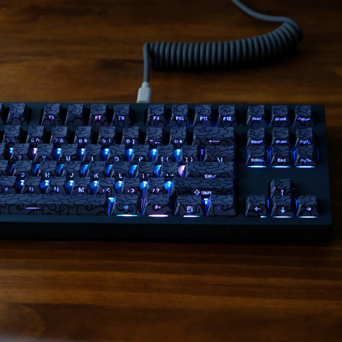 KYOMOT 135 Keys PBT Side Print Keycap Double Shot Cherry Profile Shine Through Keycaps for MX Switch Games Mechanical Keyboard