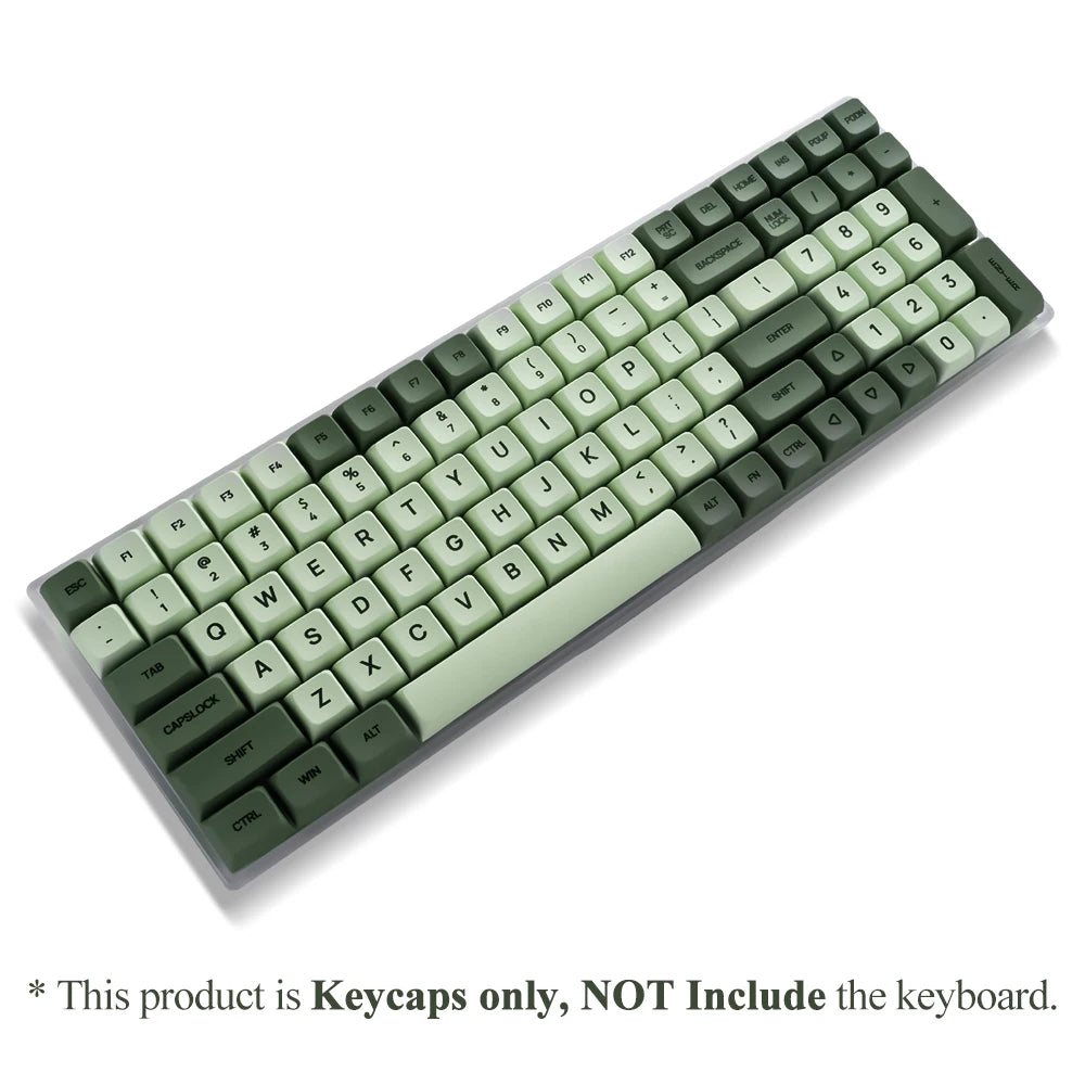 125 Tasten XDA PBT Tastenkappen-Set Matcha Green für mechanische Tastaturen mit 61/64/68/75/87/98/104/108 Tasten für Cherry/Gateron/Otemu/Kailh