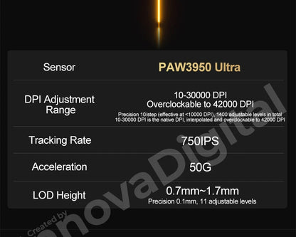Ratón gaming inalámbrico ATK Dragonfly A9 Ultimate A9 Air PAW3950 ultraligero ergonómico para esports FPS CSGO A9 Ultra