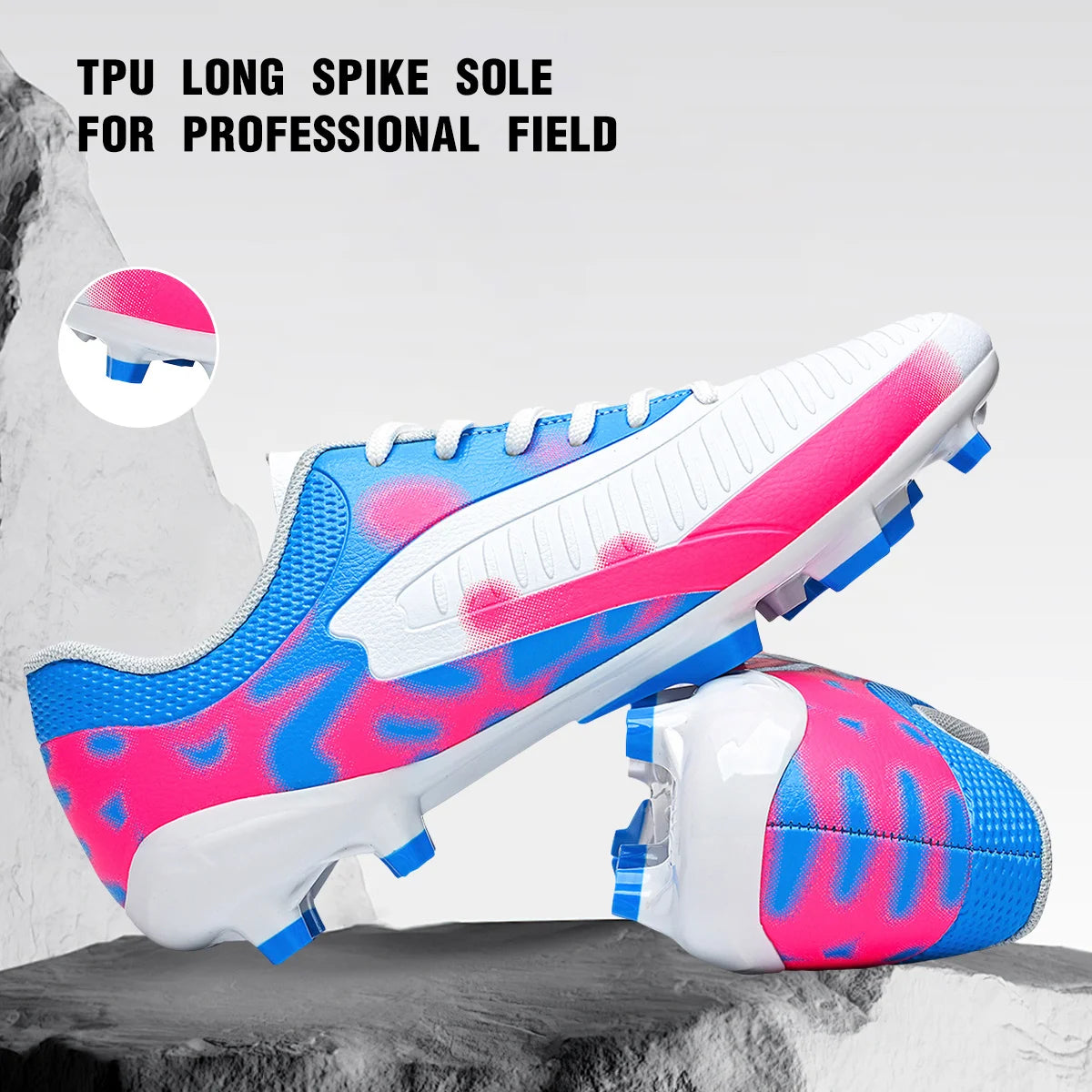 AG/FG Soccer Cleats for Men Women Kids Youth PU Fabric Upper TPU Sole Non-Slip Wear-Resistant for Natural Grass Sports Pitch Training