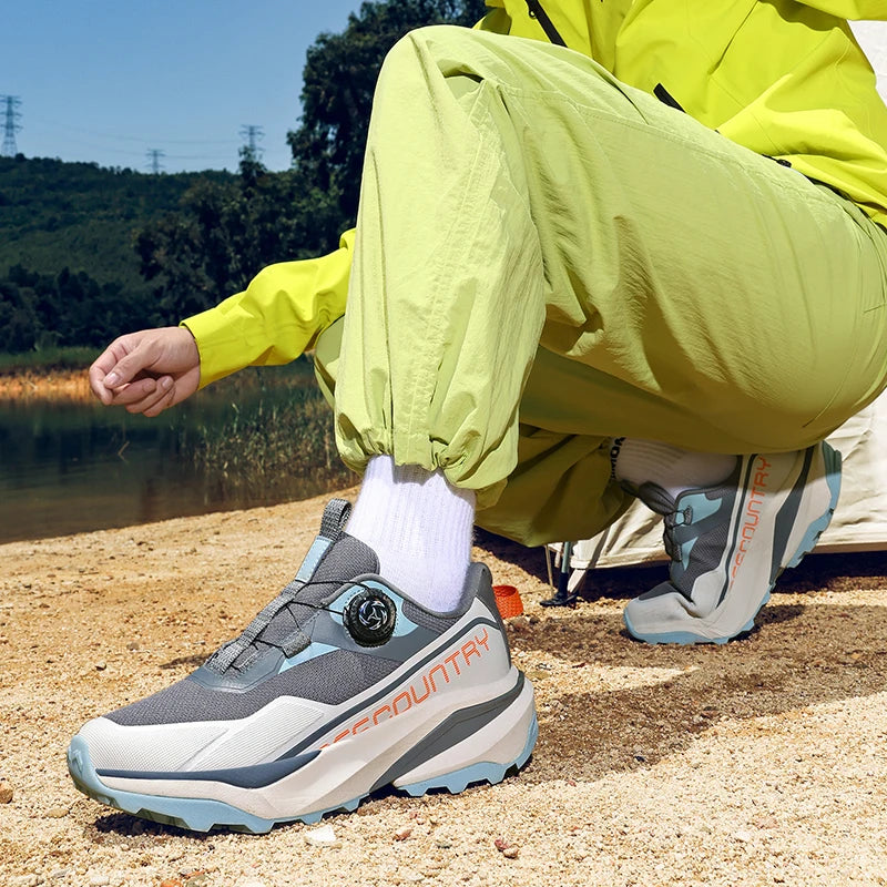 Pánské běžecké boty do terénu z prodyšné síťoviny, odolné outdoorové boty na hory, off-road a lezení, pohodlné módní tenisky pro muže