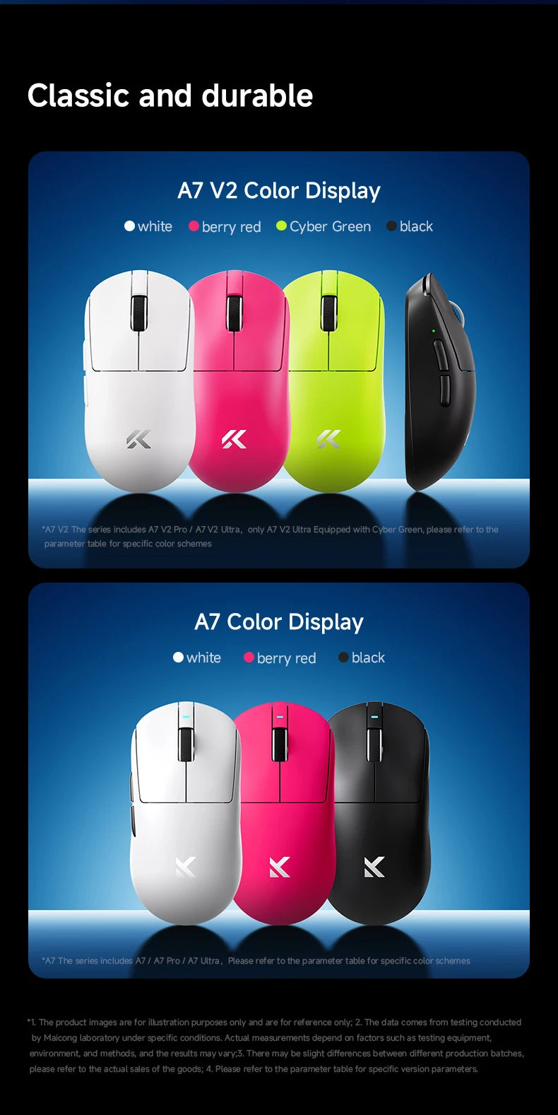 Ratón gaming inalámbrico ultraligero MCHOSE A7 V2 Ultra / Pro Dual 8000Hz PAW3950 TI 42000DPI para PC y gamers de e-sports