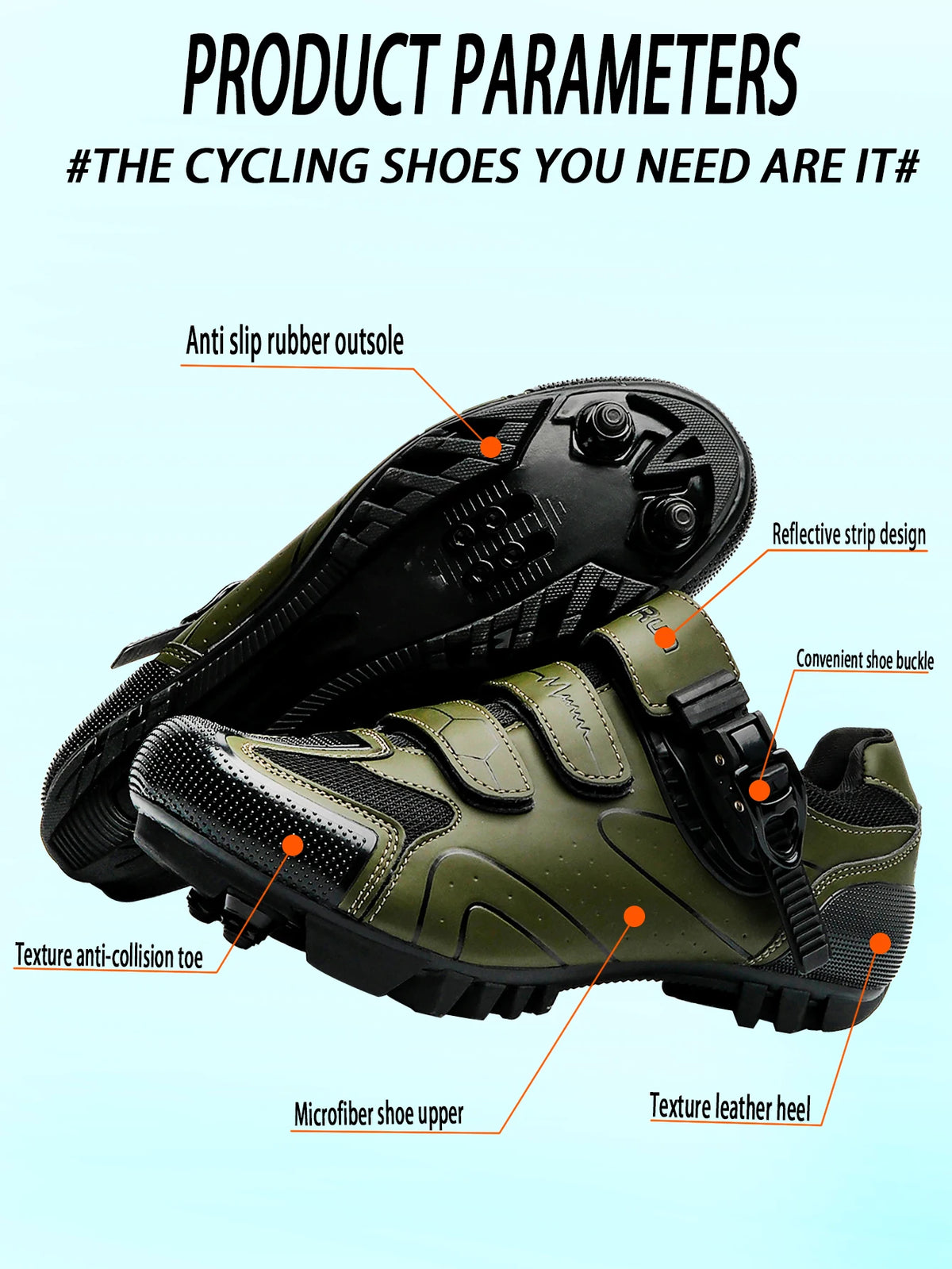 Spring 2025，MTB Cycling Shoes With Clamps For Men,Carbon Sports Shoes, Speed, Mountain Running，Mountain Bike Shoes
