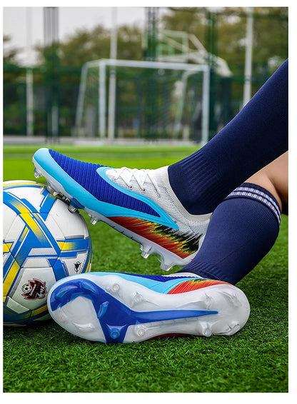 New Men Football Boots Shoes Soccer Match Training Soccer Shoes Non-Slip Cleats Long Spikes FG Ultralight Outdoor Drop Shipping