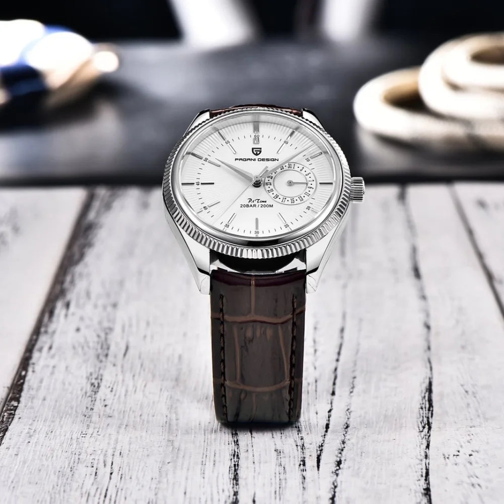 PAGANI Design PD1689 Men Quartz Watch Japan VH65 Movt Sapphire Glass Leather Strap 20Bar Waterproof Men Wristwatch Reloj Hombre