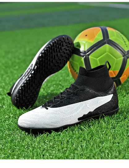 New Men's Sport Soccer Shoes, Training Boys' Football Boots, Outdoor Adult Long Spikes, Non-slip Cleats, Breathable, Comfortable for Matches