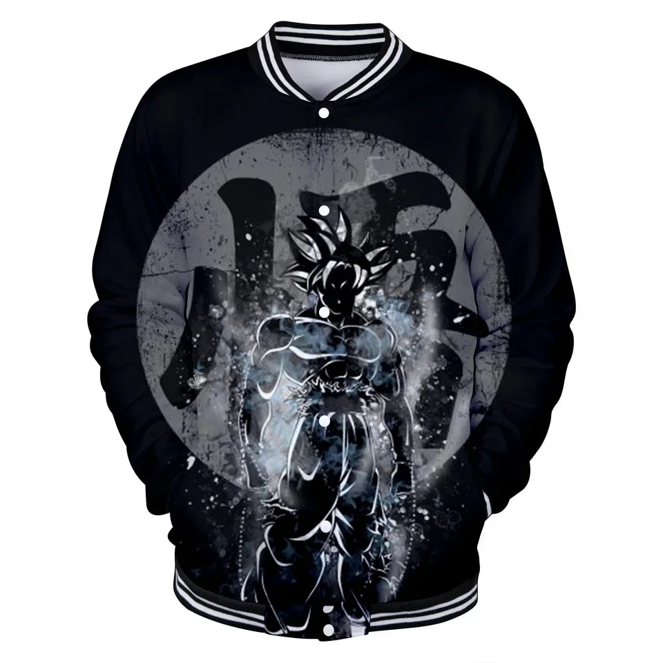 New Japanese Anime Dragon Ball Z Varsity Jacket Autumn Casual Sweatshirt Hoodie Coat Jacket Brand Baseball Jacket