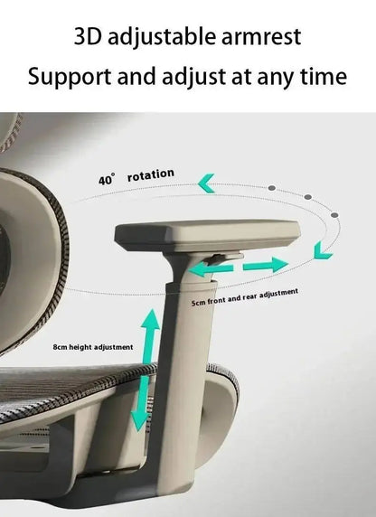 Ergonomic Office Chair with Adjustable Back Support, Mesh Computer Gaming Chair, Lumbar Support Office Chair, Swivel Rolling Desk Chair for Home & Office