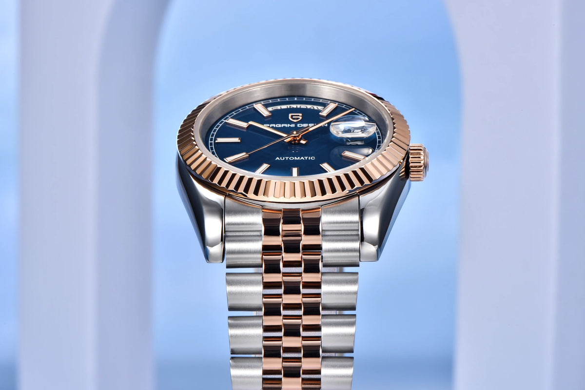 PAGANI DESIGN Luxury Men Watch Sapphire mirror Luminous Stainless Steel Watch Week Date Mechanical Waterproof ST16 Man watch