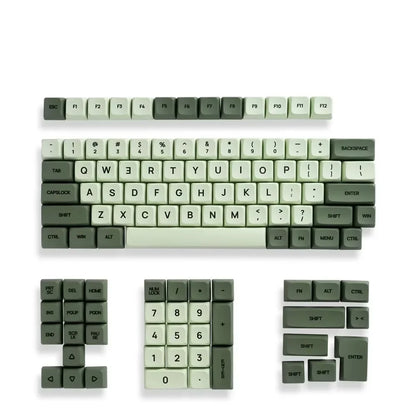 125 Tasten XDA PBT Tastenkappen-Set Matcha Green für mechanische Tastaturen mit 61/64/68/75/87/98/104/108 Tasten für Cherry/Gateron/Otemu/Kailh