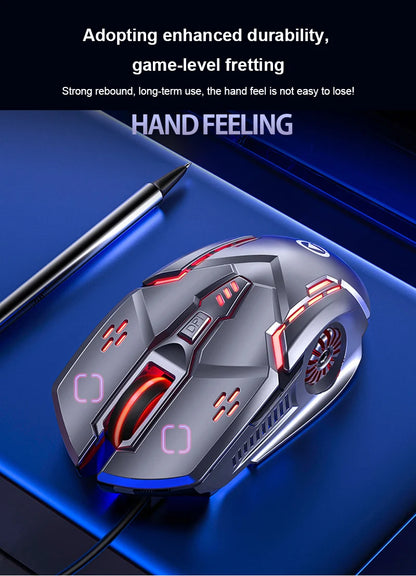 G5 Wired Gaming Mouse RGB Backlight 3200 DPI Silent USB Mouse with 6 Buttons, Ergonomic Gaming Mouse for PC Laptop Computer