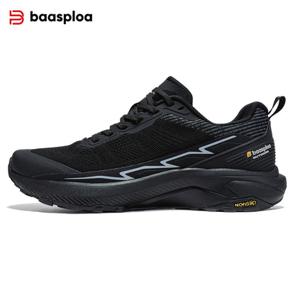 Baasploa Men Hiking Sneakers Outdoor Fashion Lightweight Breathable Shoes Male Casual Anti-Skid Wear-Resistant Climbing Shoes