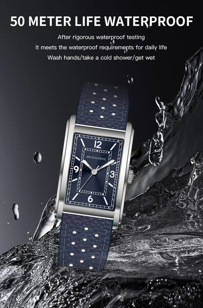2025 New High Quaity 27MM Specht & Söhne Square Men's Watch Sweep VH31 Movt Steel Reloj Hombre Sapphire Crystal Waterproof