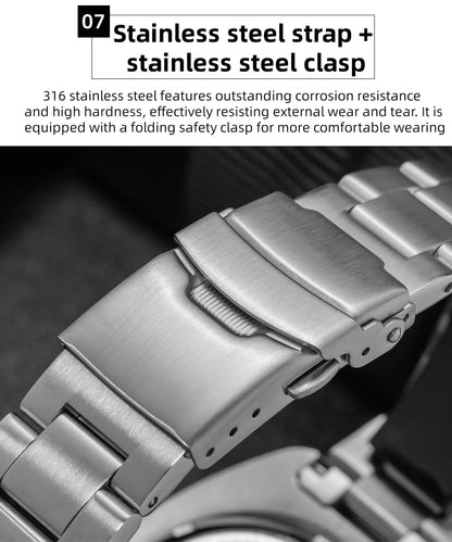 ADDIESDIVE Luxury Men's Watches Stainless Steel Sapphire Crystal Quartz Watch for Men Luminous 20Bar Waterproof NEW Wristwatches