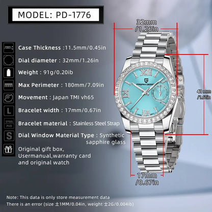 PAGANI DESIGN 2026 New 32MM Women's Wristwatch Elegant Luxury Quartz Watch For Women Fashion Waterproof Watches Sapphire Clock