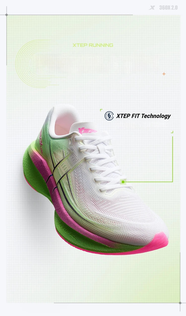 Xtep 360X 2.0 profesionální maratonské běžecké boty, pánské závodní sportovní tréninkové boty s karbonovou deskou a tlumením nárazů 975219110035