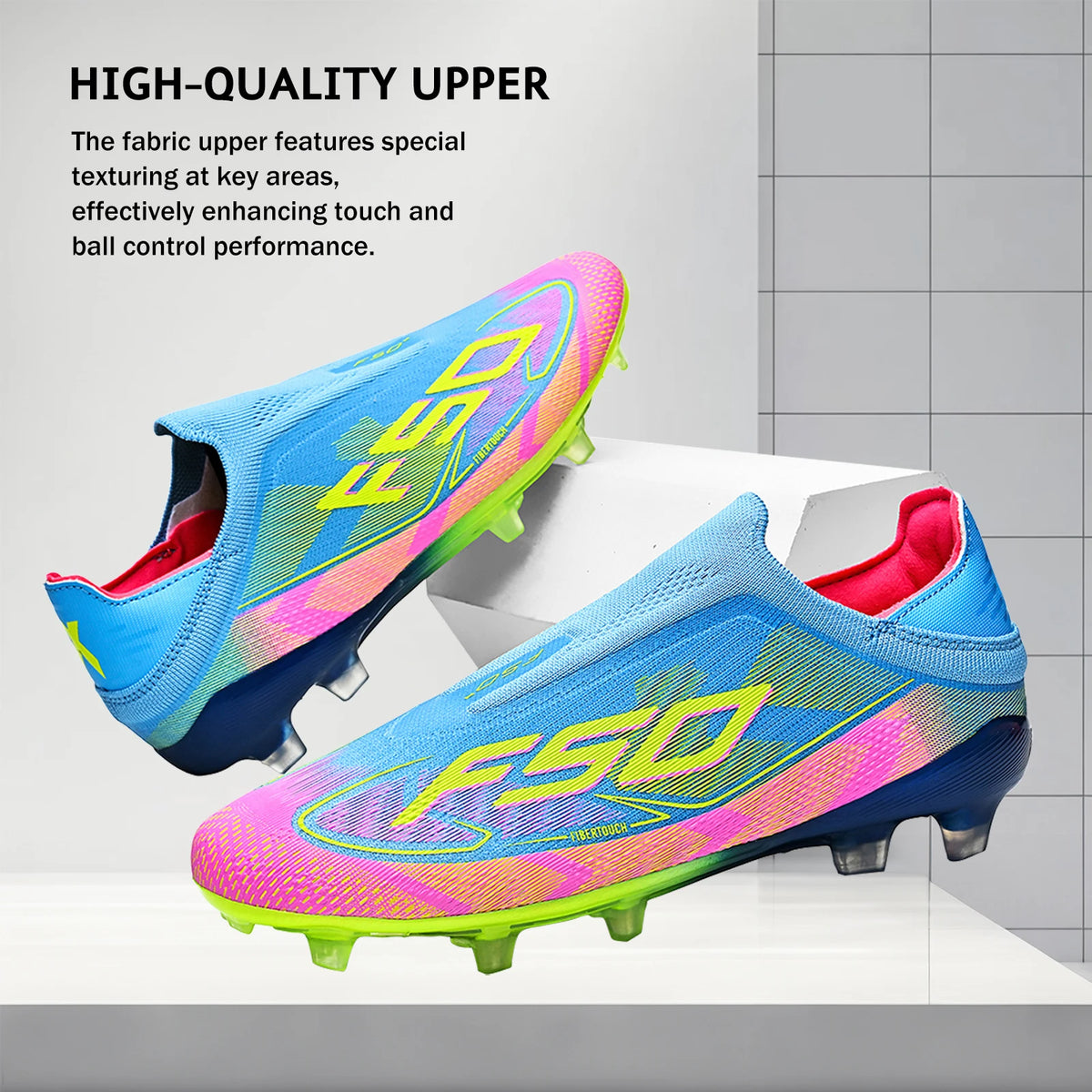 AG/FG Soccer Cleats for Men Women Kids Youth PU Fabric Upper TPU Sole Non-Slip Wear-Resistant for Natural Grass Sports Pitch Training