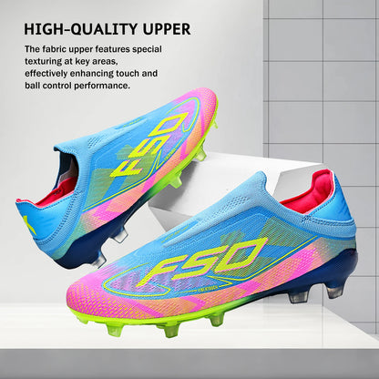AG/FG Soccer Cleats for Men Women Kids Youth PU Fabric Upper TPU Sole Non-Slip Wear-Resistant for Natural Grass Sports Pitch Training