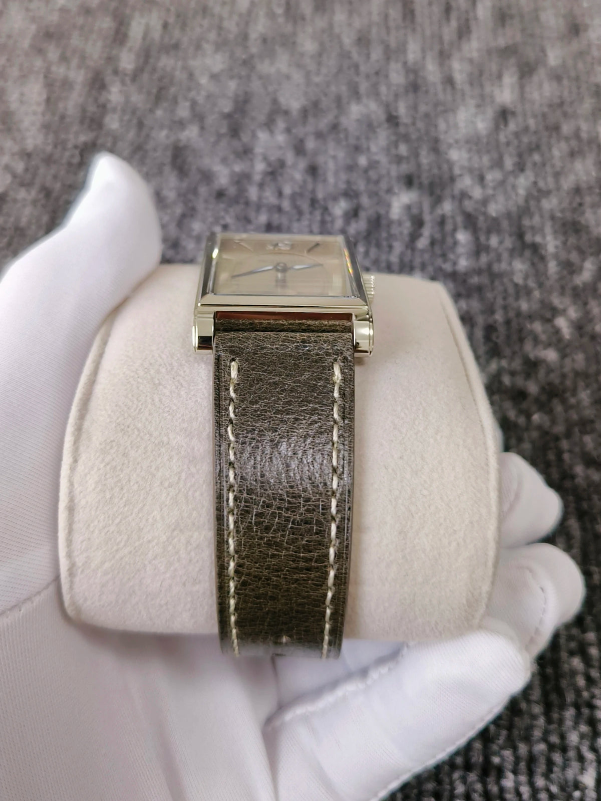 2026 Specht&Söhne Ultra Thin 7.5mm Rectangular Watch Japan Quartz Movt Small Seconds Sandblasted Dial Grey Leather Strap Watch