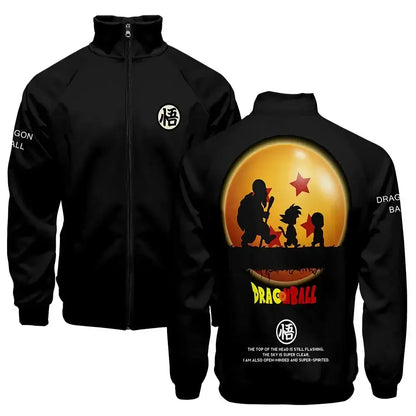 Anime Goku Dragon Ball Jacket Men Women Harajuku Hip Hop Japanese Zip Up Hoodies Goku Clothes Stand Collar Sweatshirt, produit gaming premium Fraquane