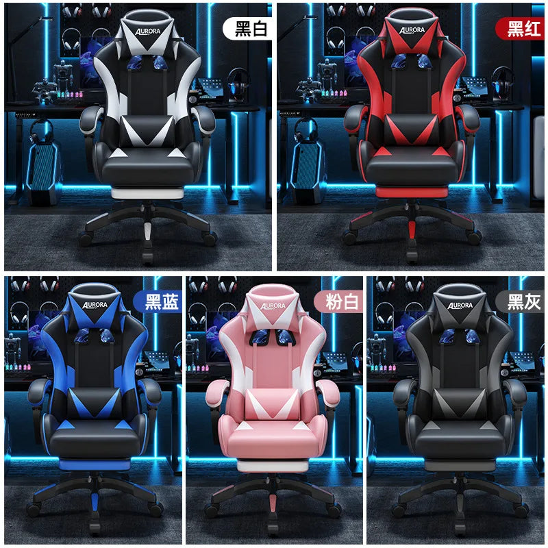 Modern Gaming Chair with Lumbar Support, High Back Reclining Computer Chair, Ergonomic Swivel Office Chair for Gaming, Work & Long Sitting