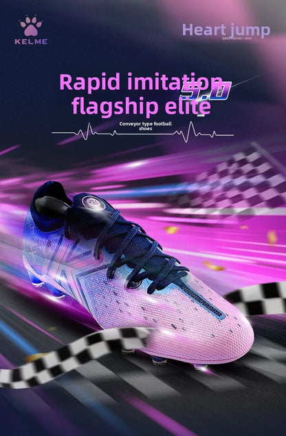 KELME FG Professional Soccer Shoes with Long Nails Natural Grass Professional Match Football Boots Indoor Anti Slip Soccer shoes