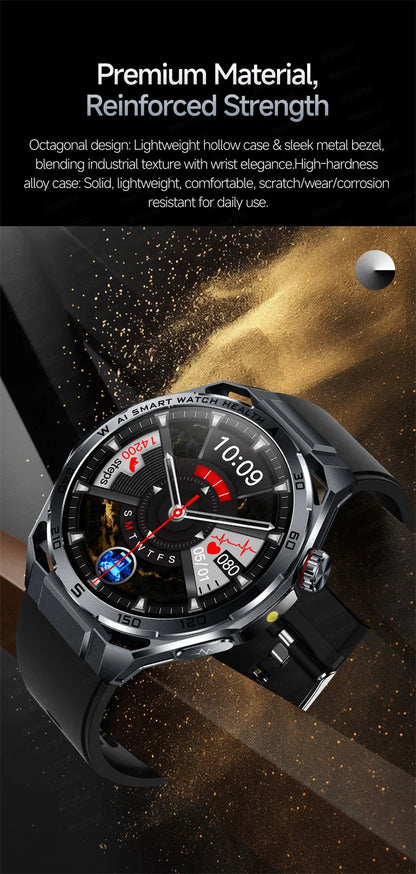 Smart Watch Men High-end Health Blood pressureblood oxygen lipids Uric acid Sapphire Smart watches Ai GPT Custom dial ECG 2026