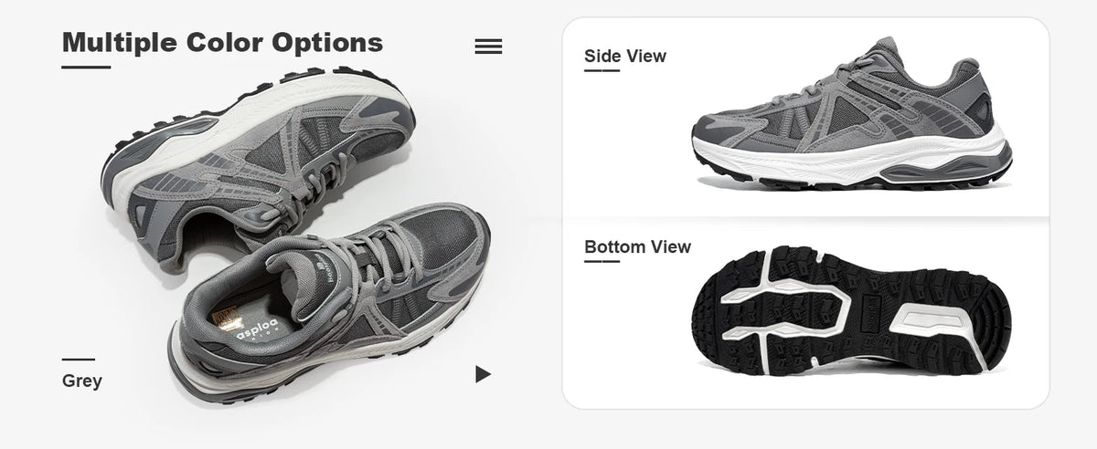 Baasploa New Men Running Shoes Outdoor Casual Lightweight Breathable Sneakers Male Cushioning Non-Slip Vintage Sports Shoes