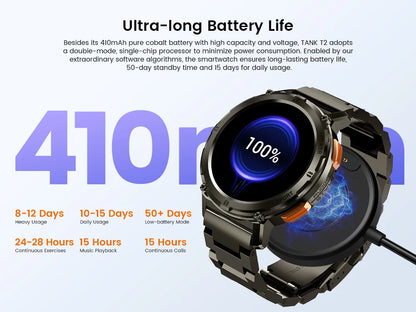 2025 Original KOSPET TANK T2 Smart Watches for Men Watches AMOLED AOD Smartwatch Bluetooth Call Electronic Men's Smart Watch