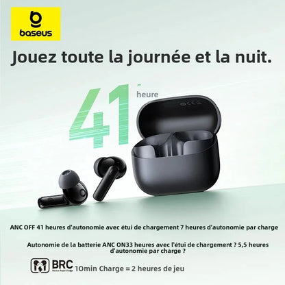 Baseus Bass EP10 NC True Wireless Earbuds Bluetooth 6.0 – ANC Noise Cancelling Earbuds with 4-Mic AI Clear Calls & 41H Playtime