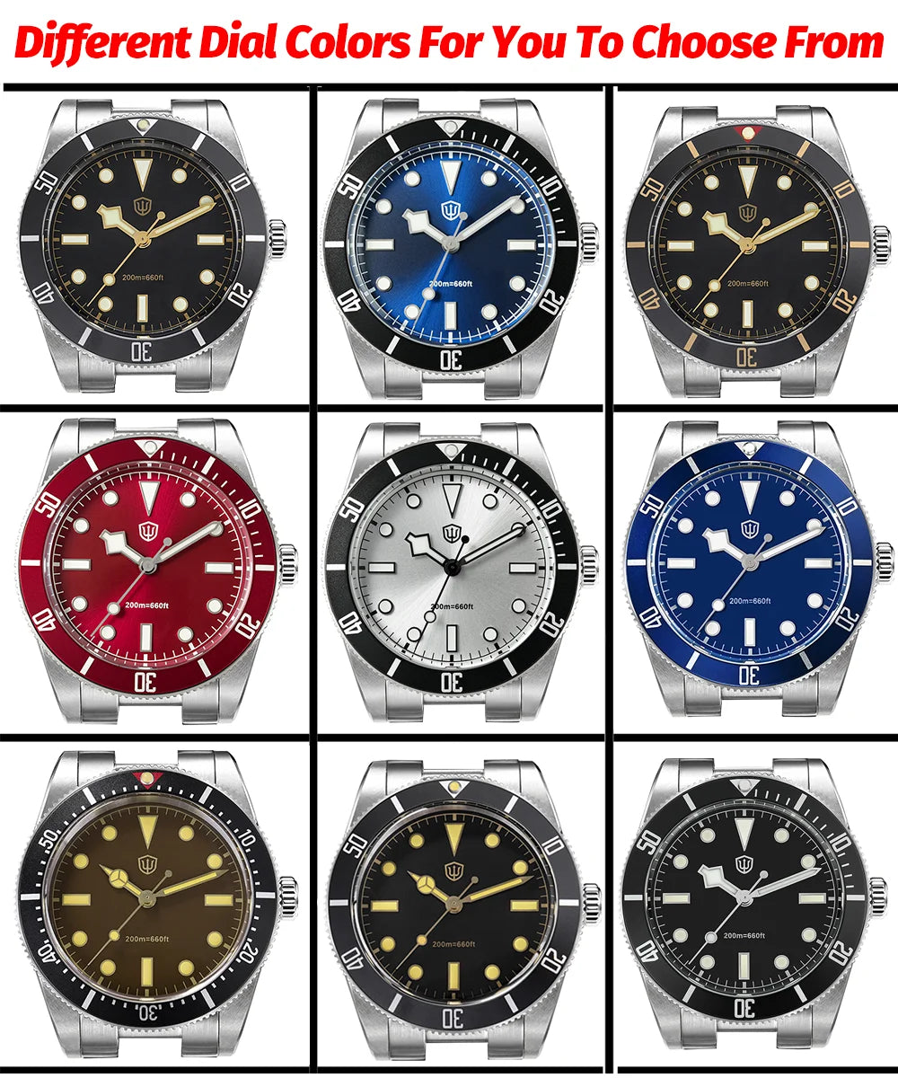 Watchdives WD7922 Quartz Watch Men VH31 Movement Sapphire Crystal 200m Waterproof Wristwatch Luminous 37mm Vintage BB54 Watches