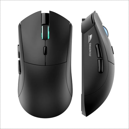 SMAILWOLF RS7 Bluetooth trådløs gamingmus, tre tilstande, PAW3311, makroprogrammerbar mus til laptop, gaming og kontor